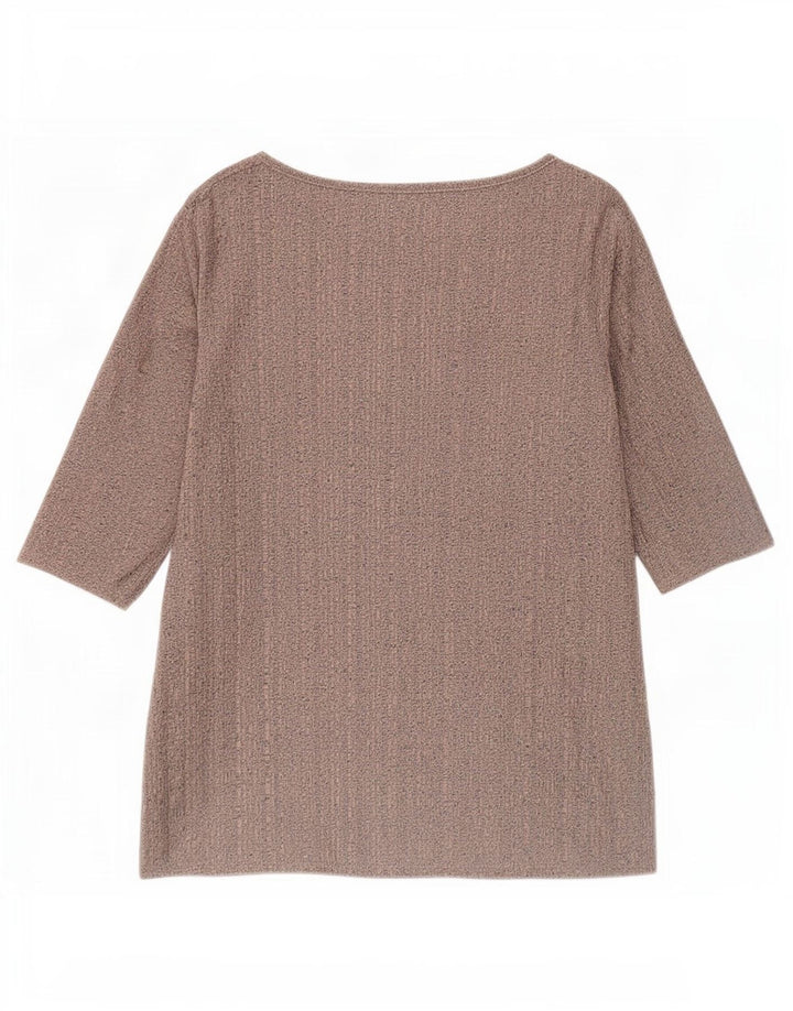 Zara Womens Top 3/4 Sleeve UK 10 Small Pink