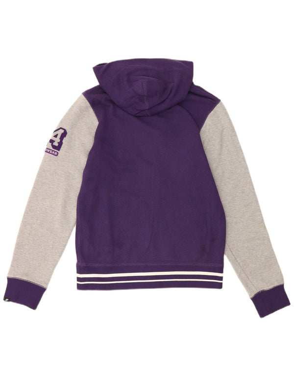 Nike Mens Graphic Zip Hoodie Sweater Small Purple Colourblock Cotton