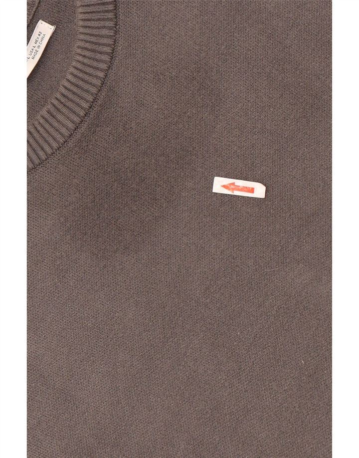 ZARA Herren-Pullover mit Rundhalsausschnitt, groß, graue Viskose
