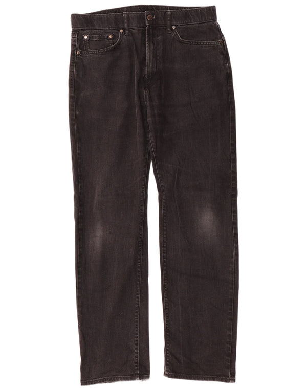 Marks & Spencer Mens Regular Straight Jeans W32 L31 Black Cotton