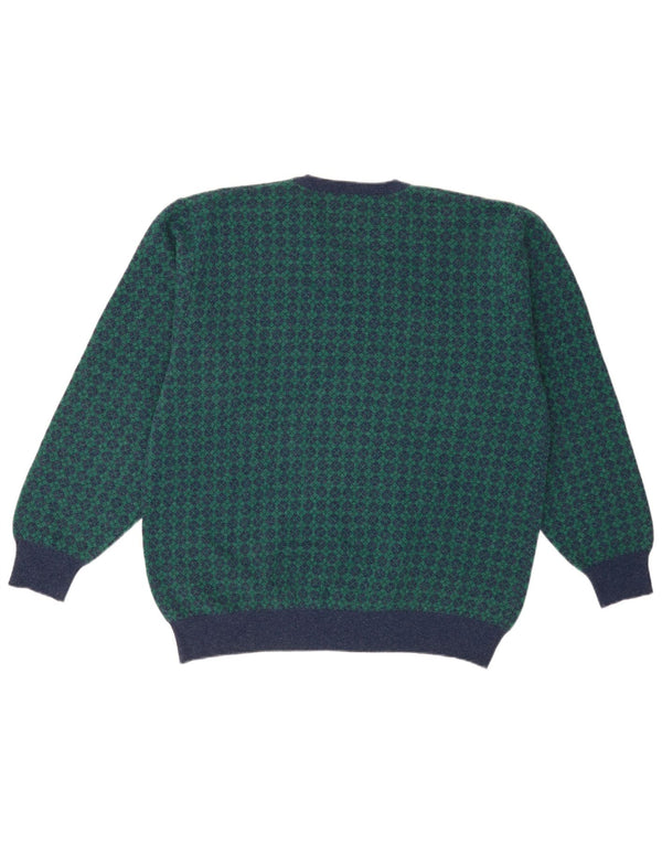 Della Ciana Pull col V pour homme IT 52 Large Vert Géométrique