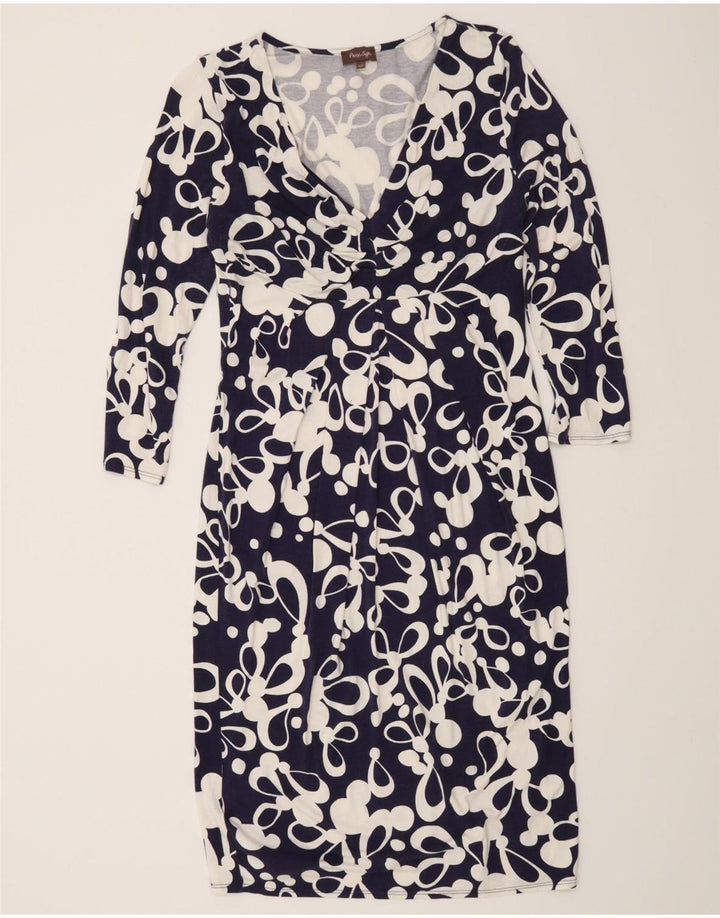 Phase Eight Womens Abstract Pattern Sheath Dress UK 12 Medium Navy Blue