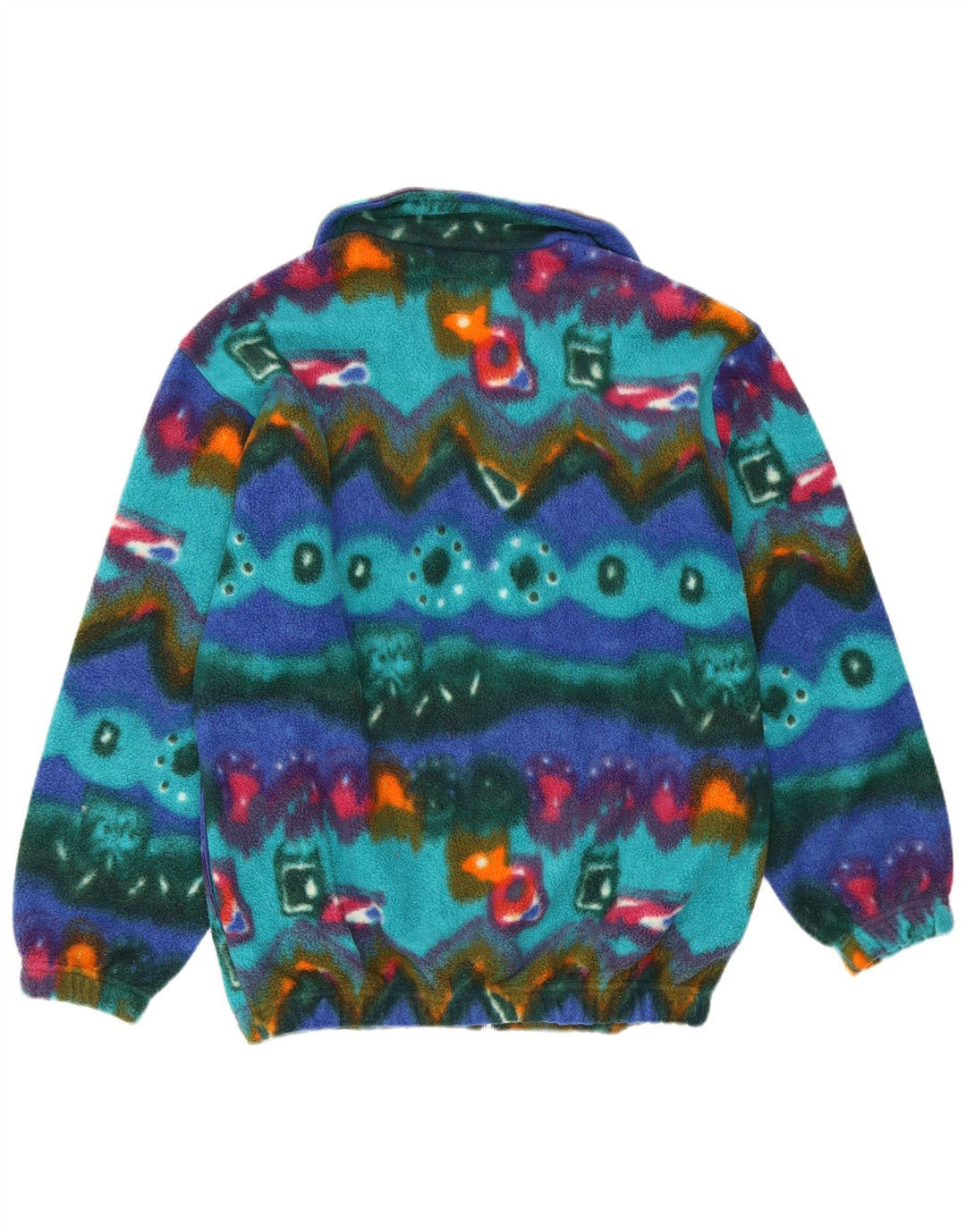 Cacao Mens Fleece Jacket IT 46 Small Multicoloured Geometric Polyester