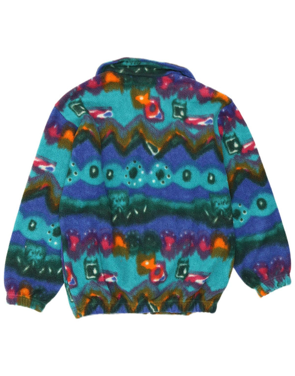 Cacao Mens Fleece Jacket IT 46 Small Multicoloured Geometric Polyester