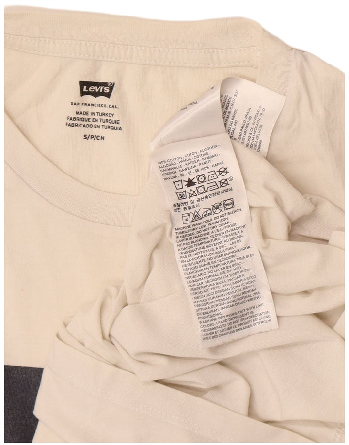 Levi's Mens Graphic T-Shirt Top Small Off White Cotton