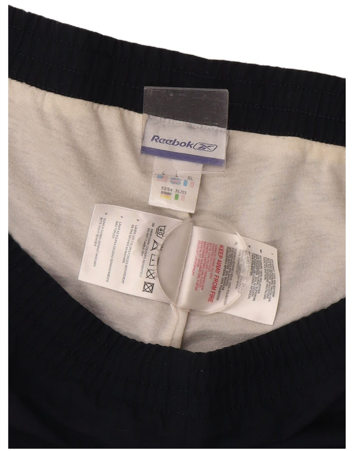 Reebok Mens Tracksuit Trousers Joggers Large  Navy Blue Polyester