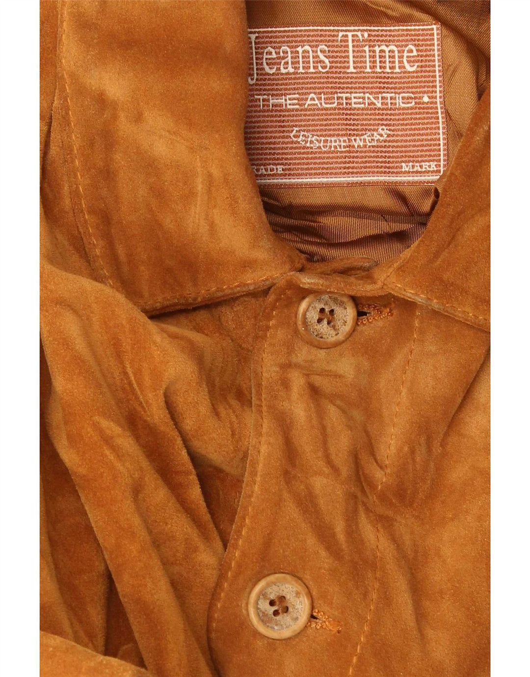 Vintage Mens Suede Jacket UK 42 XL Beige Leather