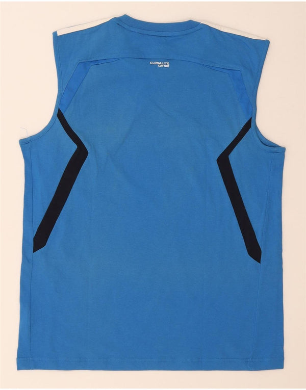 Adidas Mens Climalite Vest Top Large Blue Colourblock Cotton