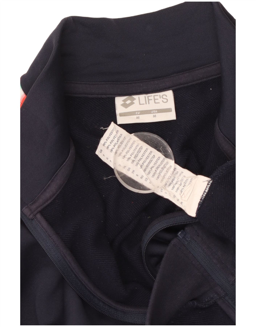 LOTTO Womens Tracksuit Top Jacket UK 14 Medium Navy Blue Colourblock