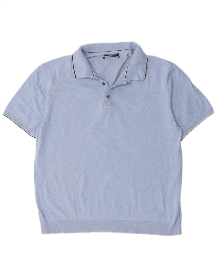 Marks & Spencer herre poloshirt Medium blå bomuld