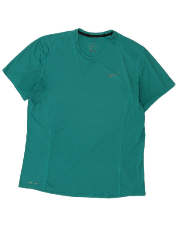 Męski T-shirt Nike Dri Fit, duży, zielony, poliester