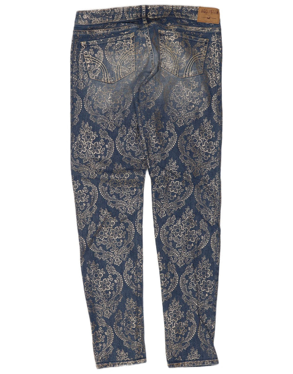 Jeans skinny da donna Hollister US 7 Medium W28 L33 Blu Paisley Cotton