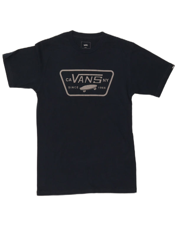 Vans Mens Classic Fit Graphic T-Shirt Top Small Navy Blue Cotton