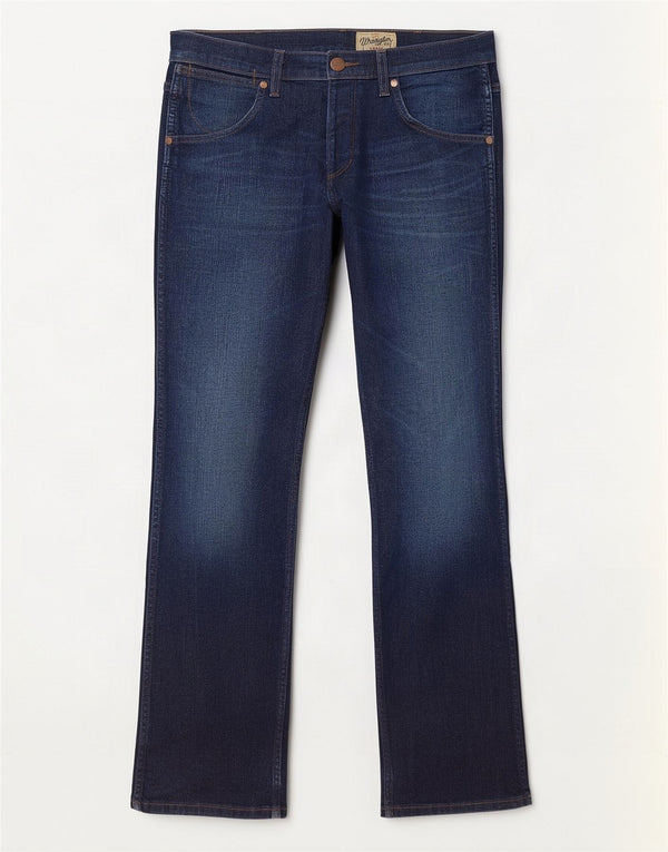 Wrangler Mens Crank Straight Jeans W32 L32 Navy Blue Cotton