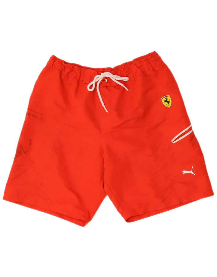 Puma Mens Ferrari Graphic úszónadrág közepes piros poliészter