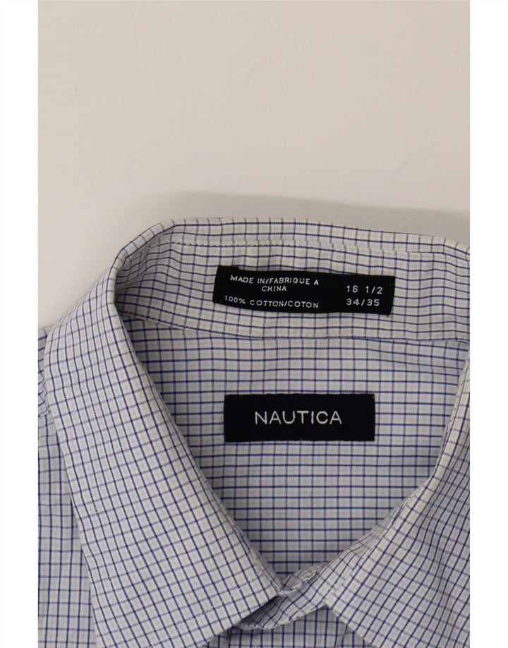 NAUTICA Mens Shirt Size 16 1/2 Large Blue Gingham Cotton Vintage Nautica and Second-Hand Nautica from Messina Hembry 
