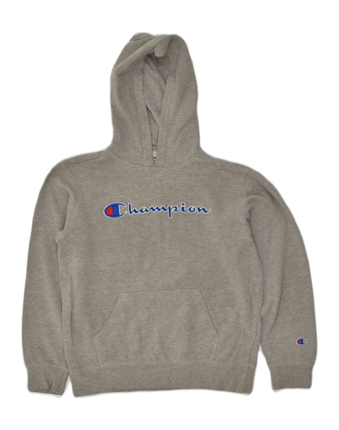 CHAMPION Womens Graphic Hoodie Jumper UK 16 Large Grey | Vintage Champion | Thrift | Second-Hand Champion | Used Clothing | Messina Hembry 