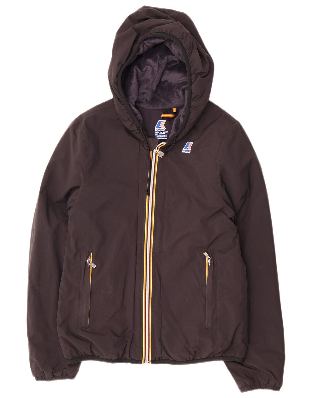 K-Way Damen-Windbreakerjacke mit Kapuze, UK 14, mittelschwarz, Polyamid
