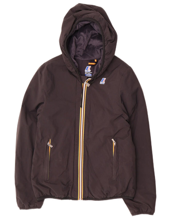 K-Way Damen-Windbreakerjacke mit Kapuze, UK 14, mittelschwarz, Polyamid