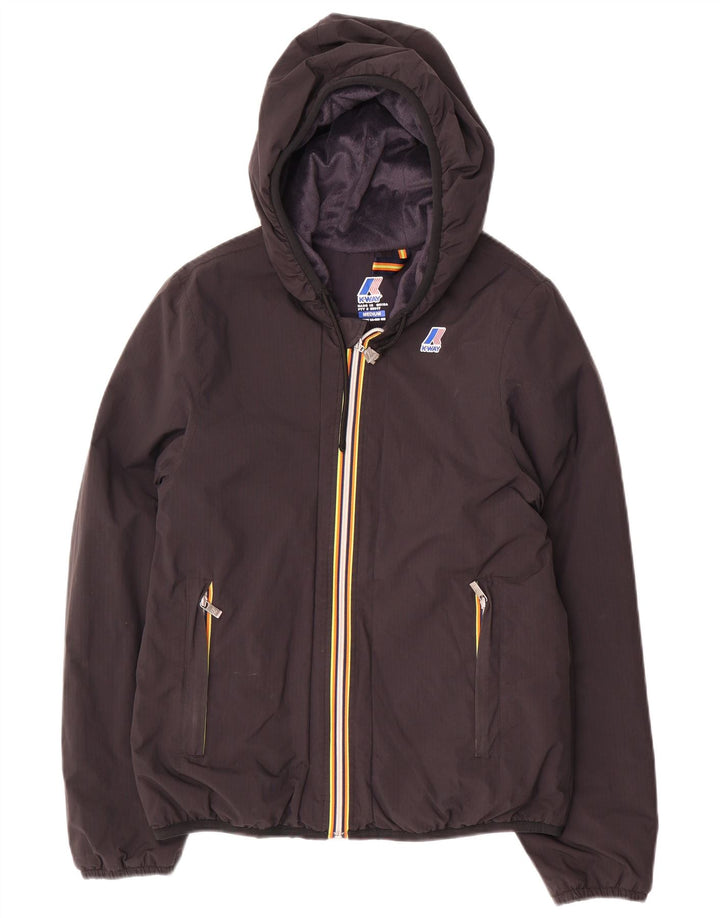 K-Way Damen-Windbreakerjacke mit Kapuze, UK 14, mittelschwarz, Polyamid