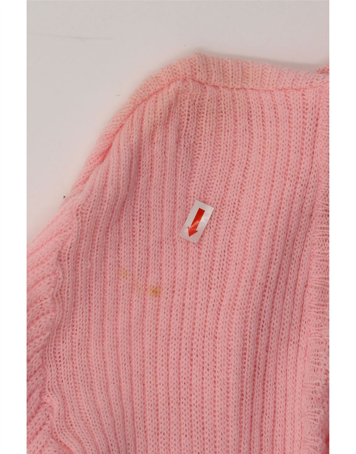 VINTAGE Womens Cardigan Sweater UK 12 Medium Pink Vintage Vintage and Second-Hand Vintage from Messina Hembry 
