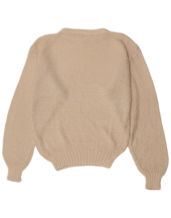 Vintage Womens Regular Fit Jumper Sweater UK 12 Medium Off White
