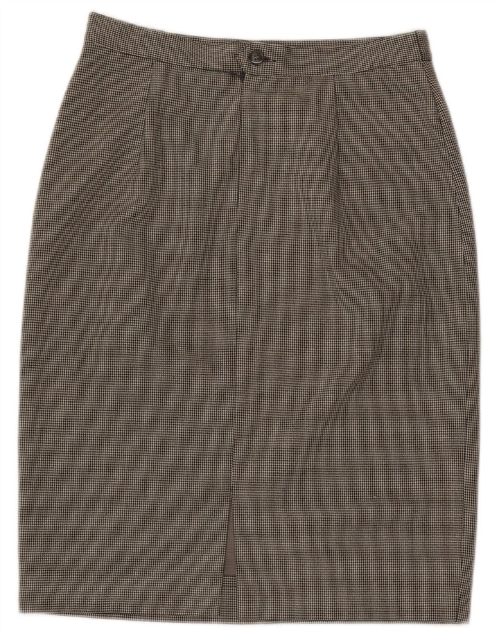 L.Pucci Dame Pencil Skirt IT 46 Large W30 Black Houndstooth Polyester