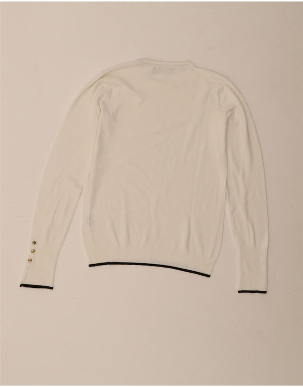 Zara Womens Crew Neck Jumper Sweater UK 12 Medium White