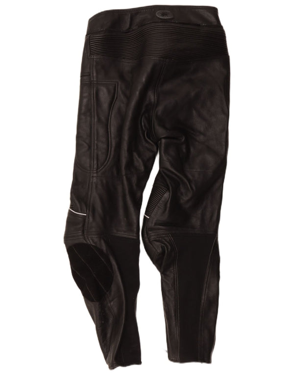 Buffalo Mens Motorstyle Leather Trousers UK 42 Medium W32 L27 Black