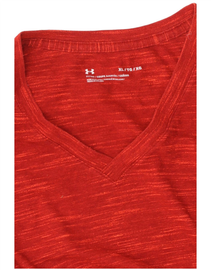 UNDER ARMOUR Mens T-Shirt Top XL Red Flecked
