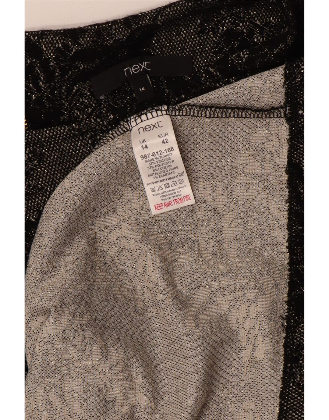 NEXT Womens Long Sleeve Shift Dress UK 14 Medium Grey Floral Viscose
