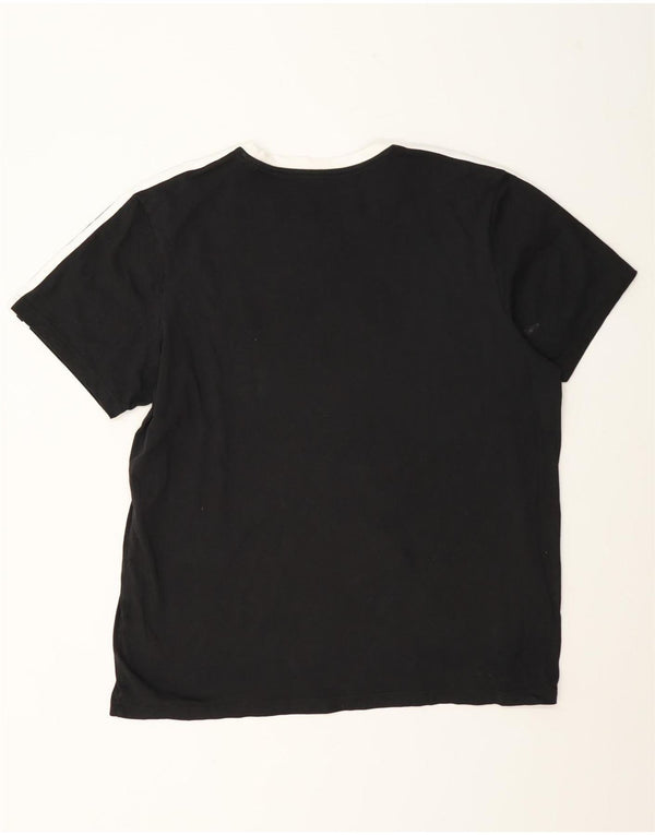 Adidas Damen T-Shirt Top UK 16/18 Large Schwarz Baumwolle