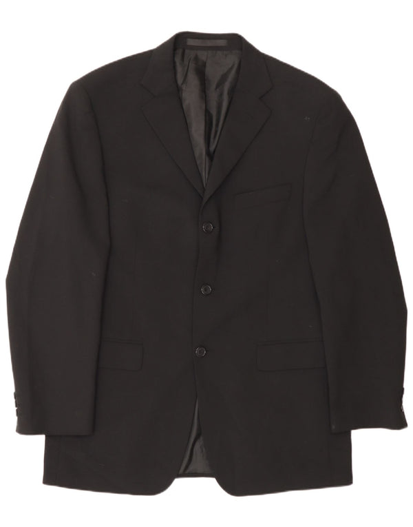 Marks & Spencer Veste blazer à 3 boutons pour homme UK 40 Noir moyen Polyester