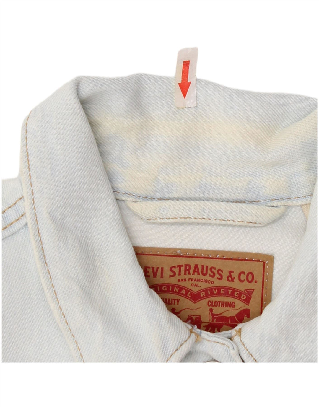 Levi's Womens Crop Denim Jacket UK 12 Medium Blue Cotton