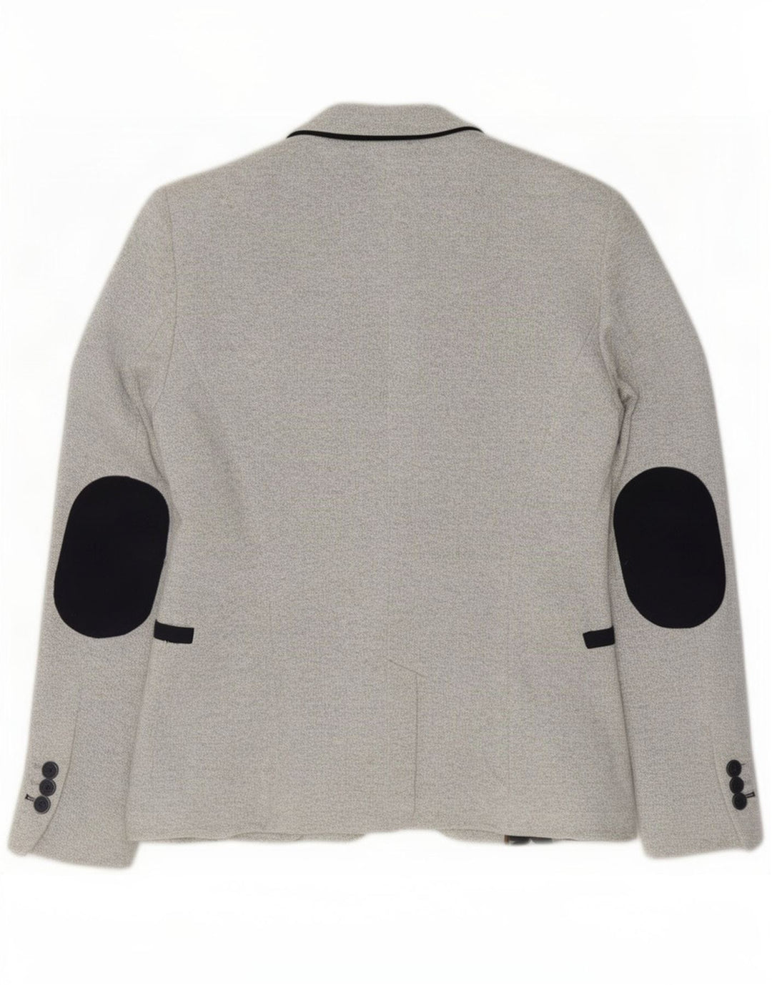 Zara Mujer Chaqueta Blazer De 1 Botón UK 10 Small Gris Poliéster