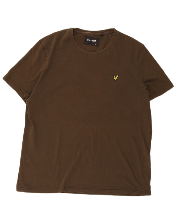 Lyle & Scott Mens T-Shirt Top 2XL Khaki Cotton