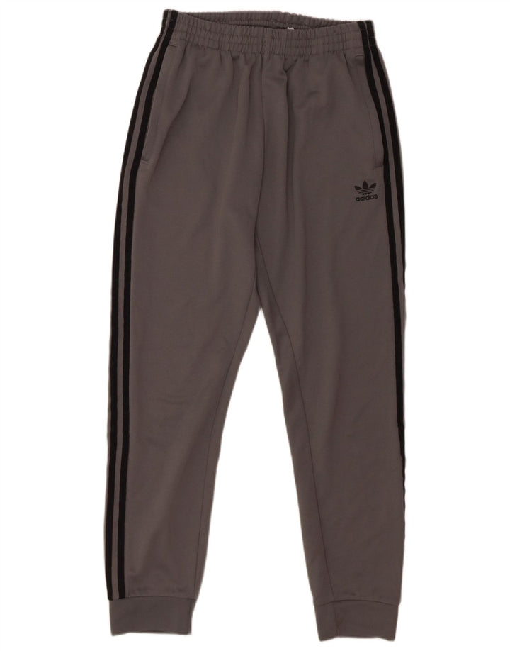 ADIDAS Womens Tracksuit Trousers Joggers UK 12 Medium  Grey Polyester