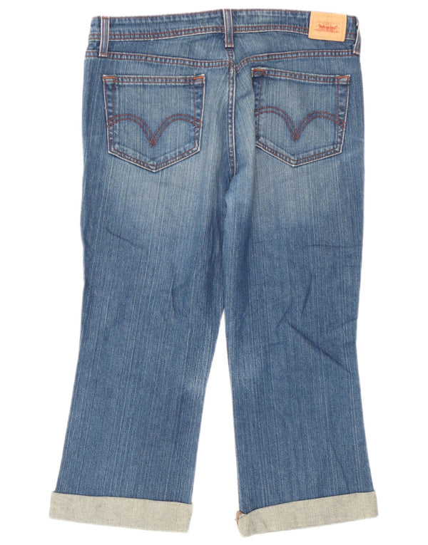 Levi's Damen 518 Super Low Capri Bootcut Jeans W34 L21 Blaue Baumwolle
