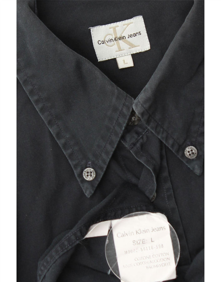 Calvin Klein Jeans Mens Shirt Large Black Cotton