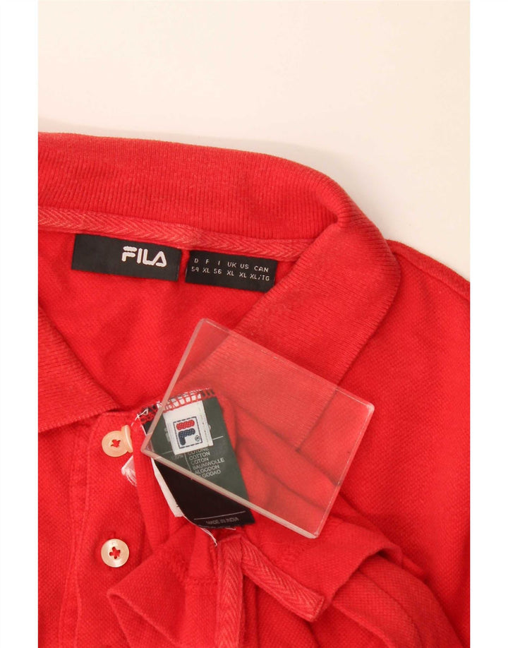 Fila Mens Polo Shirt XL Red Cotton