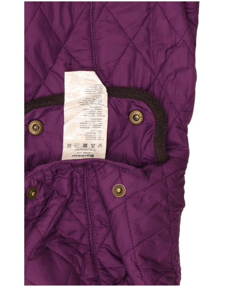 Barbour Damen Steppjacke UK 12 Medium Purple Colourblock Polyester