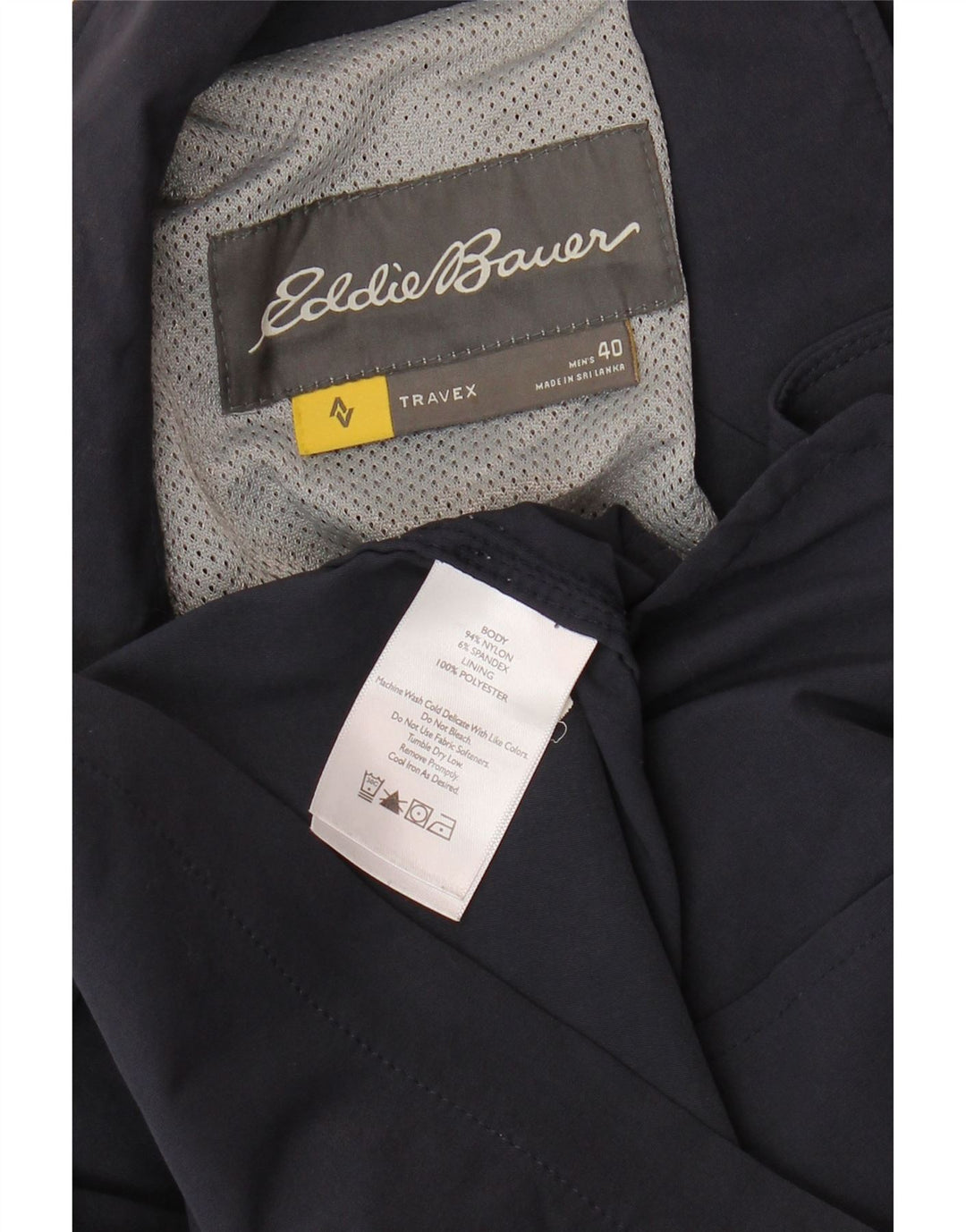 EDDIE BAUER Herre 3-knaps blazerjakke UK 40 Stor marineblå nylon