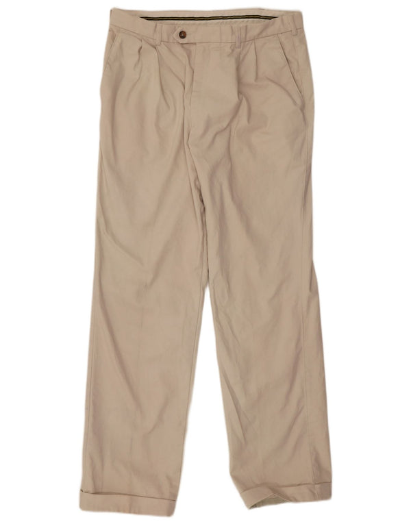 Marks & Spencer Herren-Anzughose mit Pegged-Anzug, W34, L31, beige Baumwolle