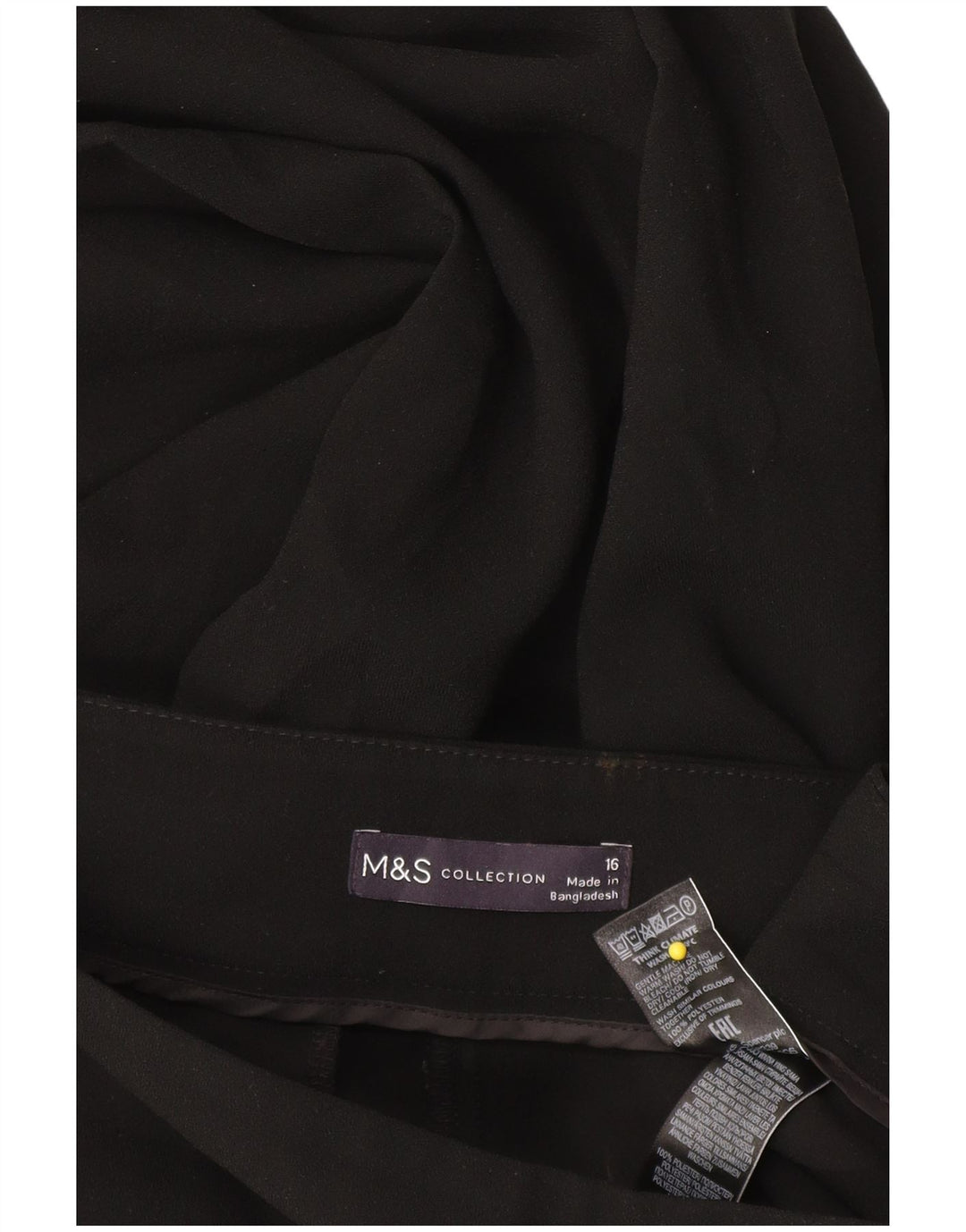 Marks & Spencer Womens Capri Trousers UK 16 Large W34 L22 Black Polyester