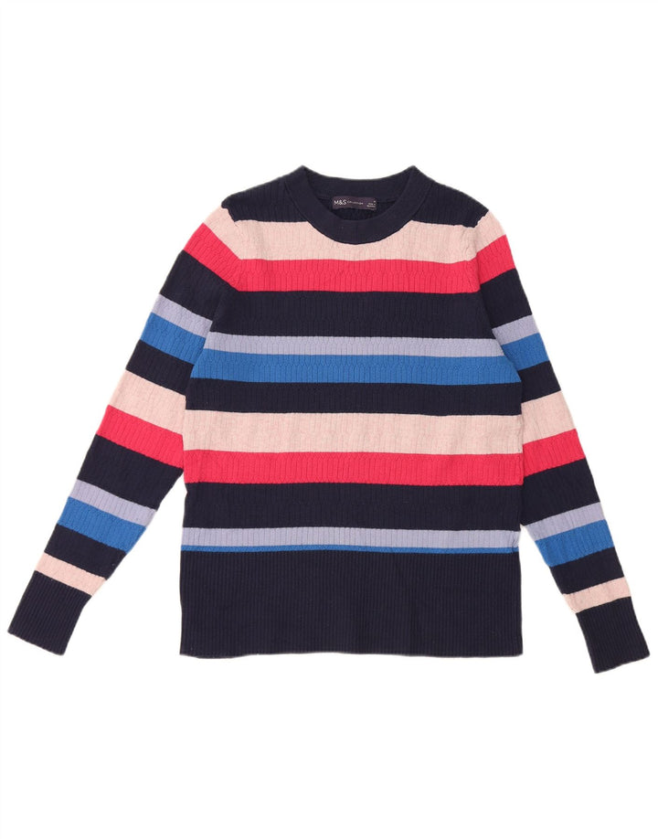Marks & Spencer Womens Crew Neck Jumper Sweater UK 16 Large Multicoloured