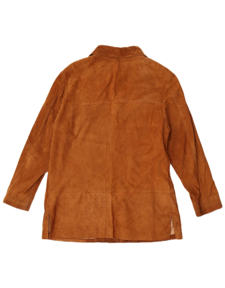 Vintage Damen Wildlederjacke UK 12 Mittelbraun