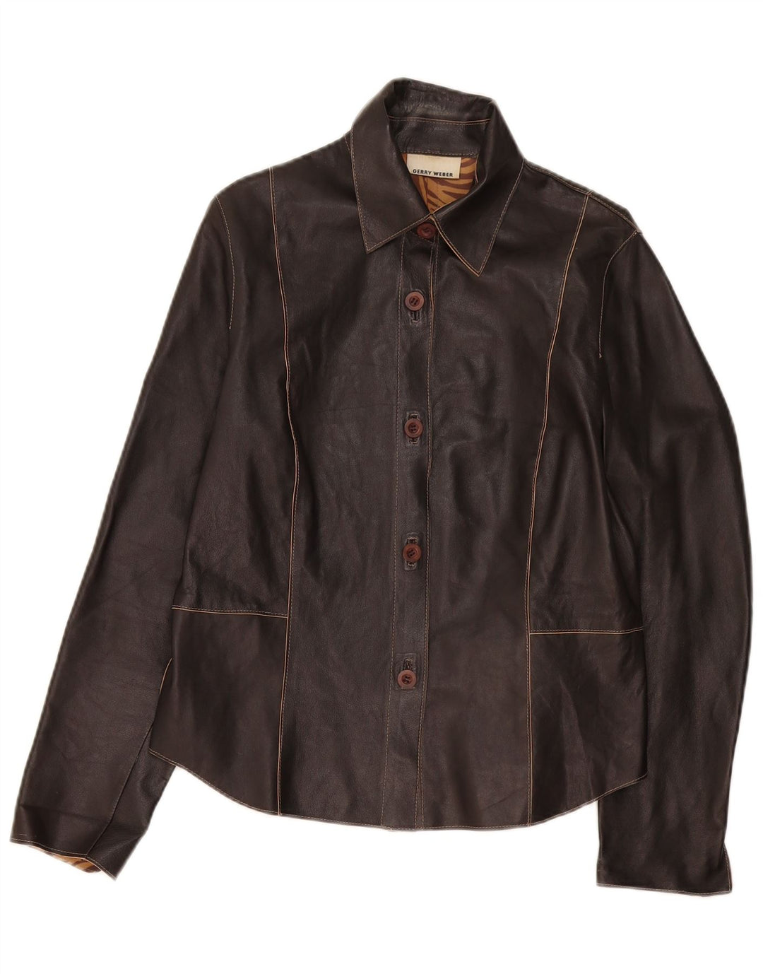 Gerry Weber Veste en cuir pour femme UK 14 Large Noir