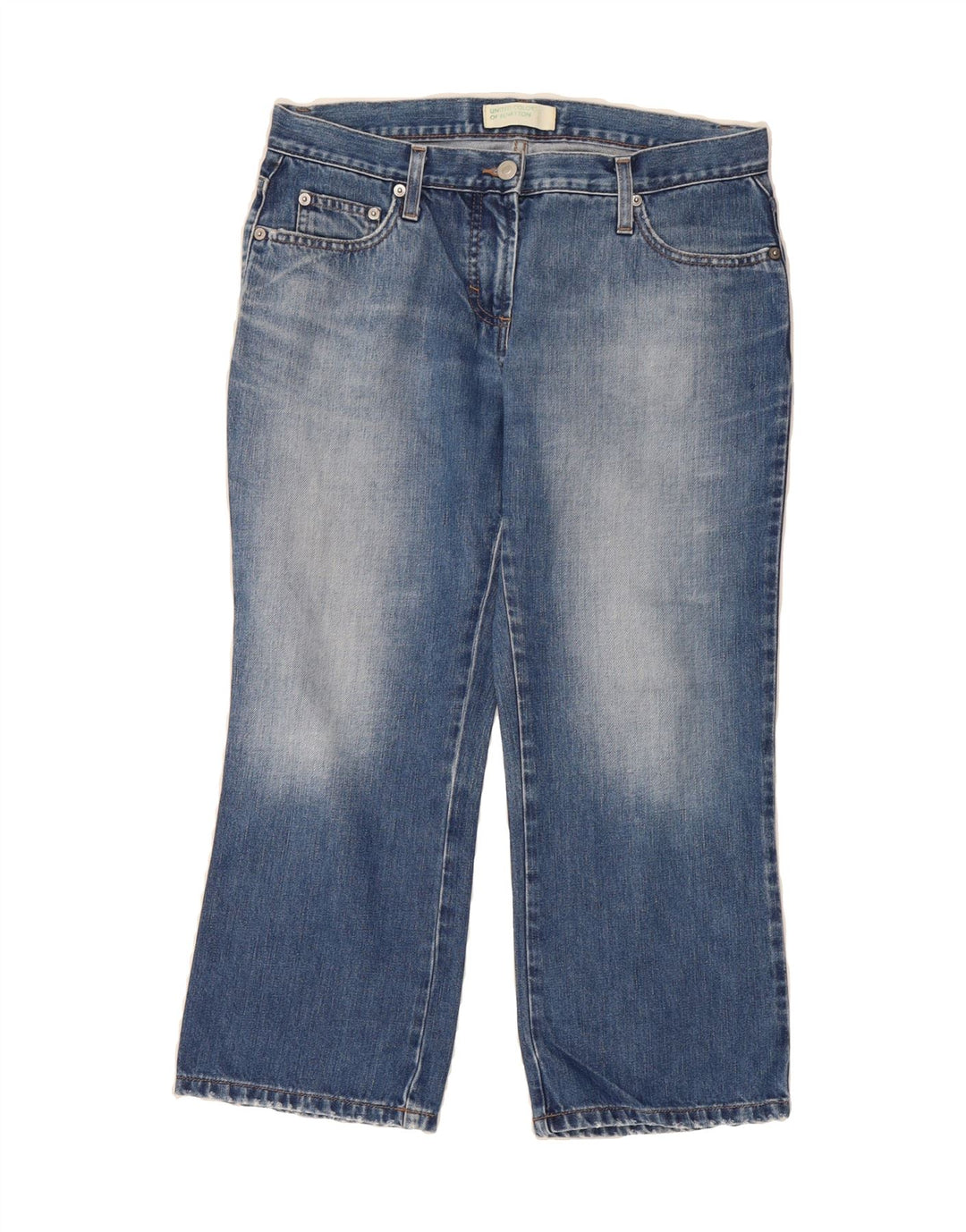 BENETTON Womens Capri Jeans IT 44 Medium W32 L22 Blue Cotton Vintage Benetton and Second-Hand Benetton from Messina Hembry 