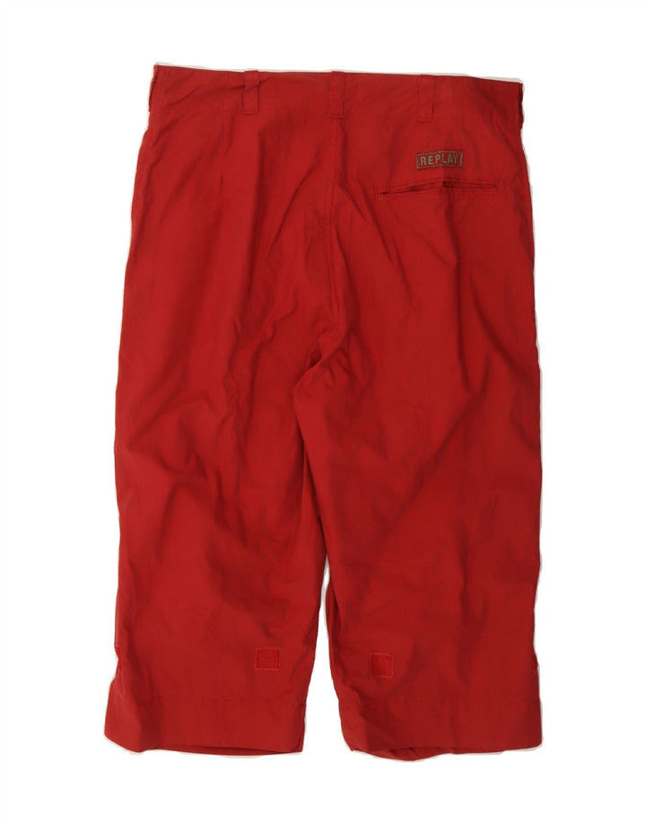 REPLAY Womens Bermuda Shorts W31 Medium Red Cotton Vintage Replay and Second-Hand Replay from Messina Hembry 