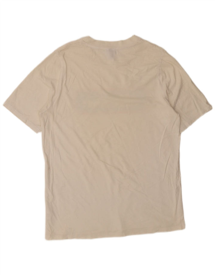 Ellesse Mens Graphic T-Shirt Top Small Off White Cotton